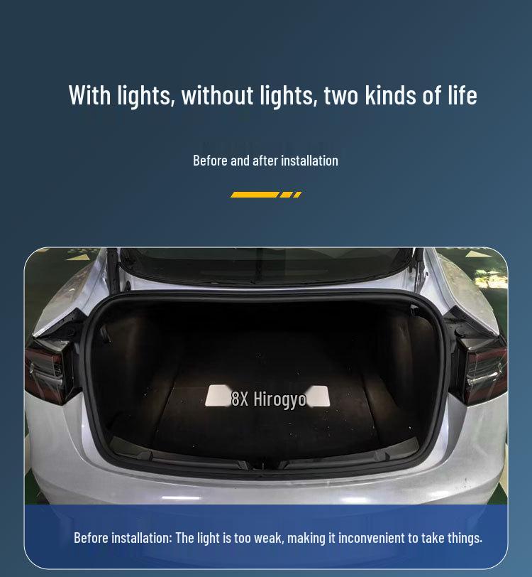 Tesla Model 3 Trunk & Ambient Light Strip - Front Trunk Lighting Modification Accessory