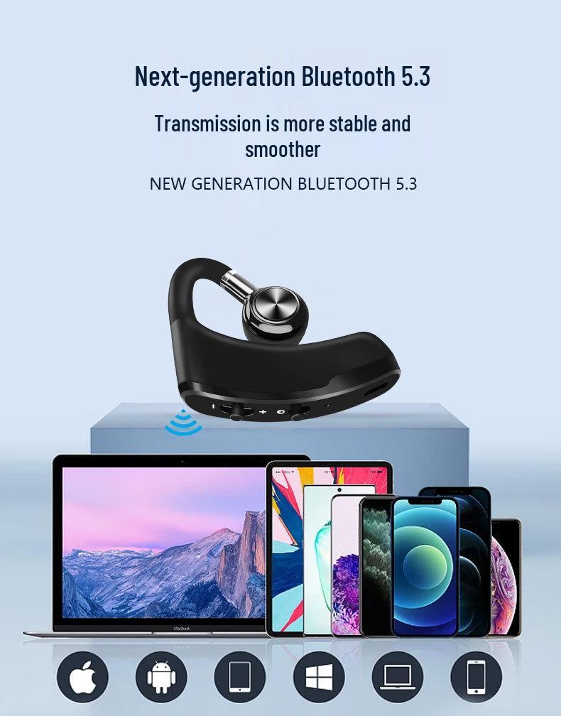 V98 Bluetooth Single Ear Hanging Earphones - Non-in-ear, Sports & Business, External Sound