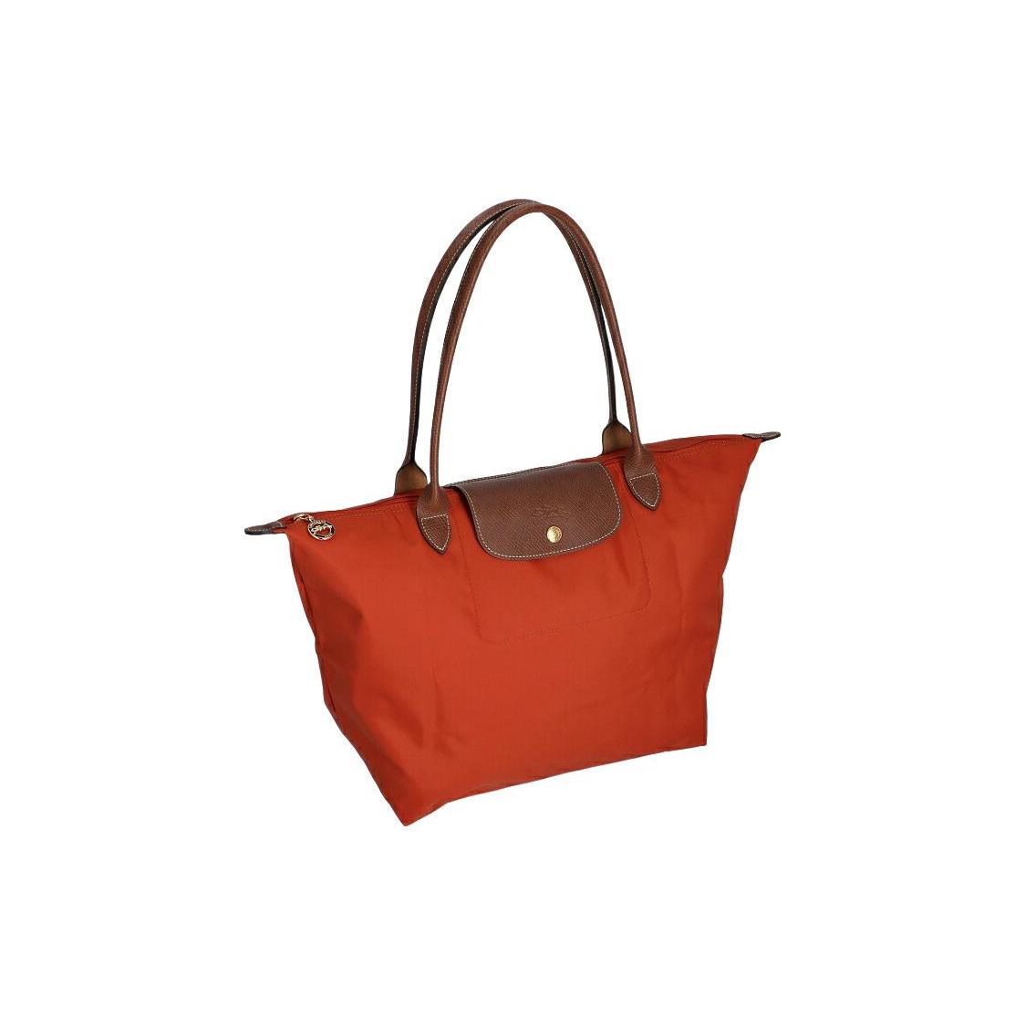 

New LONGCHAMP Le Pliage Recycled Canvas With Leather Trim Dumpling Bag Handbag Shoulder Bag Women s Orange Red 1899089D93 31.0*19.1*30.0CM
