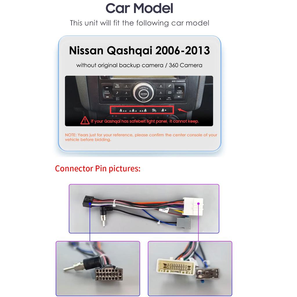 Hizpo 4G LTE Octa Core 2 Din 9 Zoll Intelligenter Auto-Multimedia-Player GPS-Navigation Unterstützt DSP Carplay Android Auto für Nissan Qashqai 2006-2013