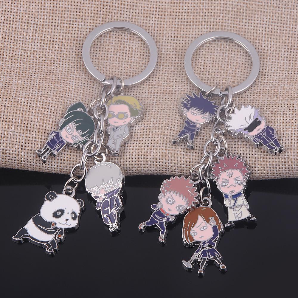 Anime Jujutsu Kaisen Keychain Anime Character Gojo Satoru Itadori Yuji Bracelet Keychain For Women Men Fans Jewelry Gifts