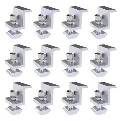 1/4Pcs/12pcs Solar End Clamp 30-35mm Adjustable Solar Panel Bracket Clamp Z Type Wide Photovoltaic Support PV Solar End Clamps