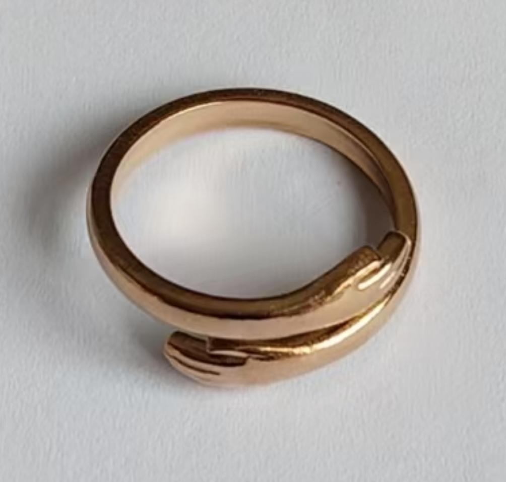 Romantic Love Hug Carved Hand Rings Creative Love Forever Opening Finger Adjustable Hand Ring for Women Men Jewelry Gift