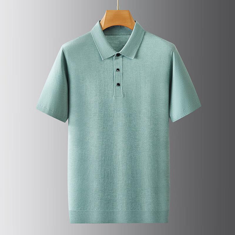 

Dibinze Мужское трикотажное поло с коротким рукавом из шерстяной смеси большого размера XL