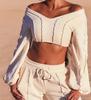 Oh Polly Bluza Damska Krótka Beżowa Casual 32 0A9G6_A* T3A