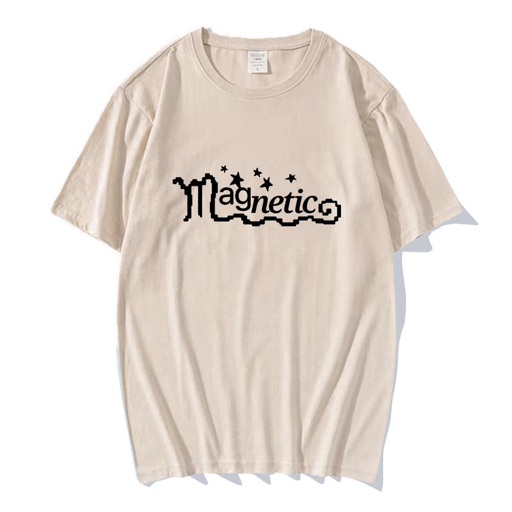 ILLIT Band T-shirts Magnetic New Song Letter Printing Tee-shirt Short Sleeve Cotton Summer T-shirts Korean  Fashion Women Tees