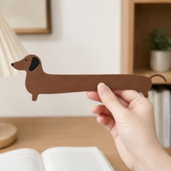 DYS 2 Pezzi Segnalibro Cane Stampato 3D, Segnapagina Bassotto per Studenti, Segnalibro Cucciolo Carino Ufficio Scuola Lettura, Regalo Amanti