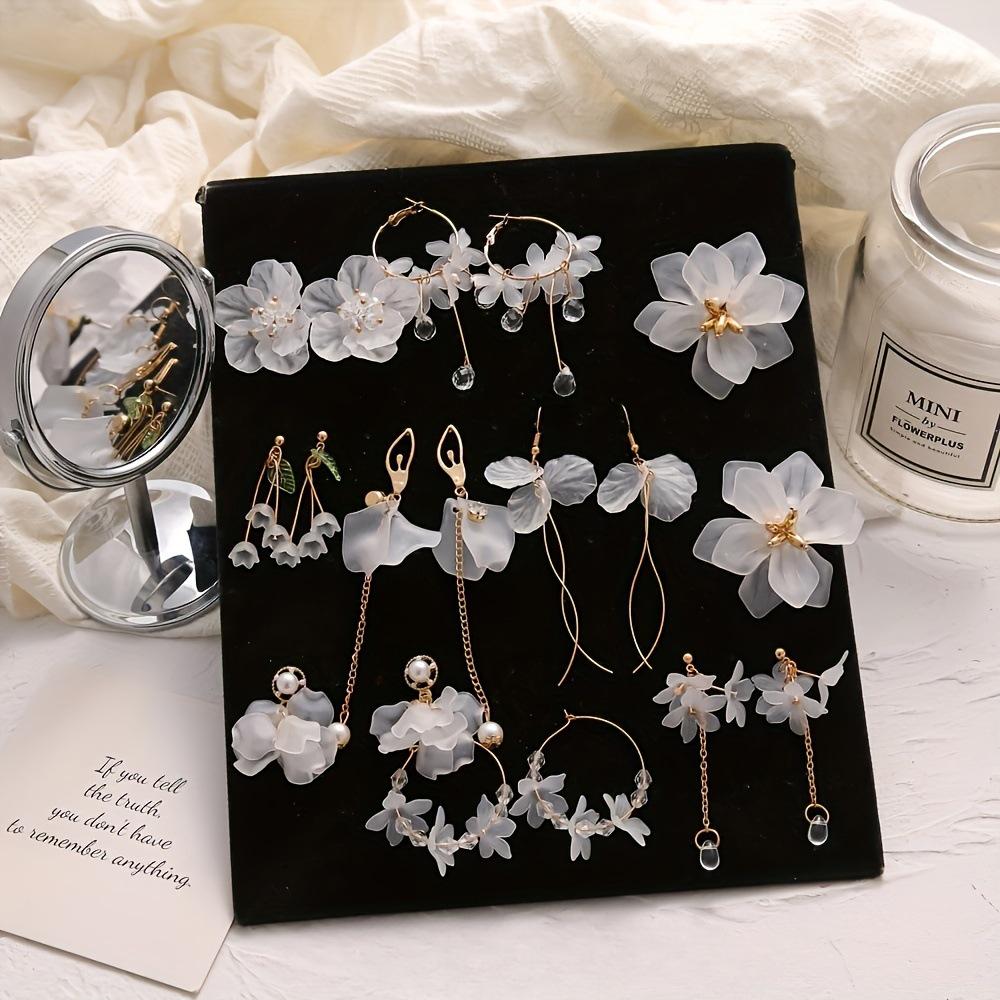 Elegant Tassel Petal Earrings: Semi-Transparent Flower Pendant, Simple Yet Exquisite Design for Women