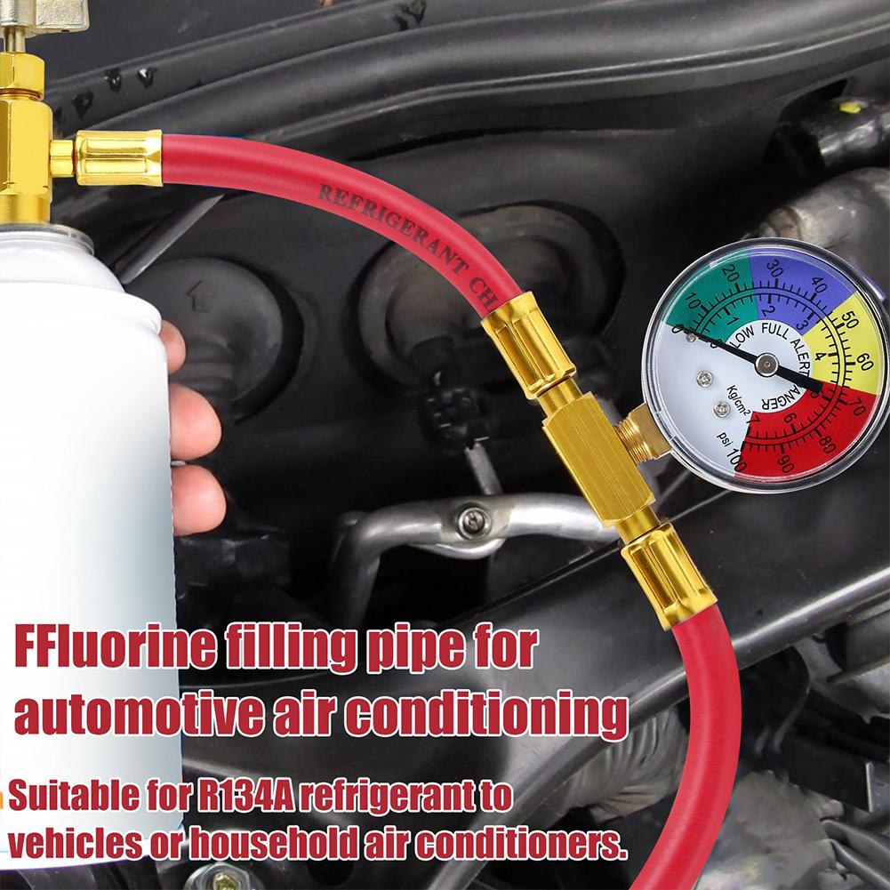 R1234yf U-shaped Car Refrigerant Charging Hose Adapter Connector Repar With Fast Car Gauge Tool Pressure Simple Ac J2a1