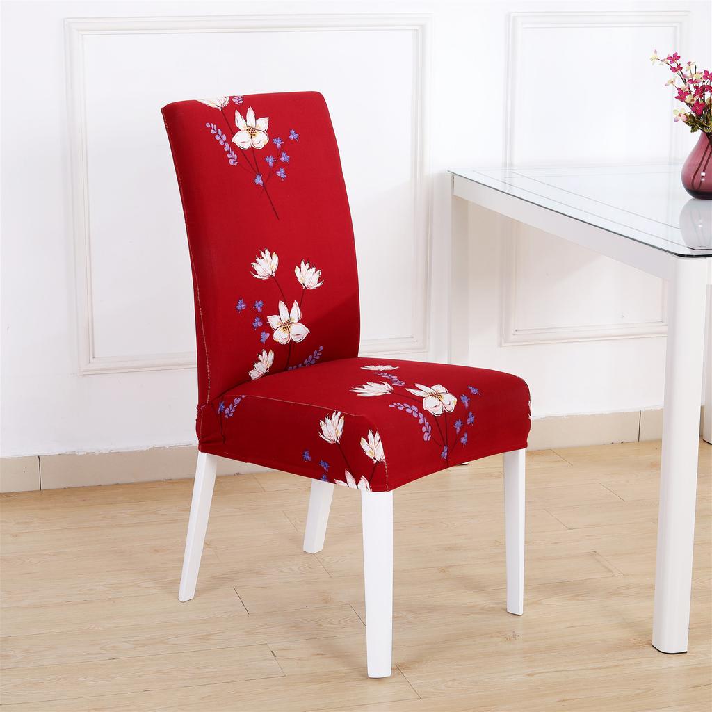 1/2/4/6Pcs Dining Room Decor Printed Removable Washable Dining Chair Covers Stretch Super Fit Seat Slipcover for Hotel Wedding Party Decoration
