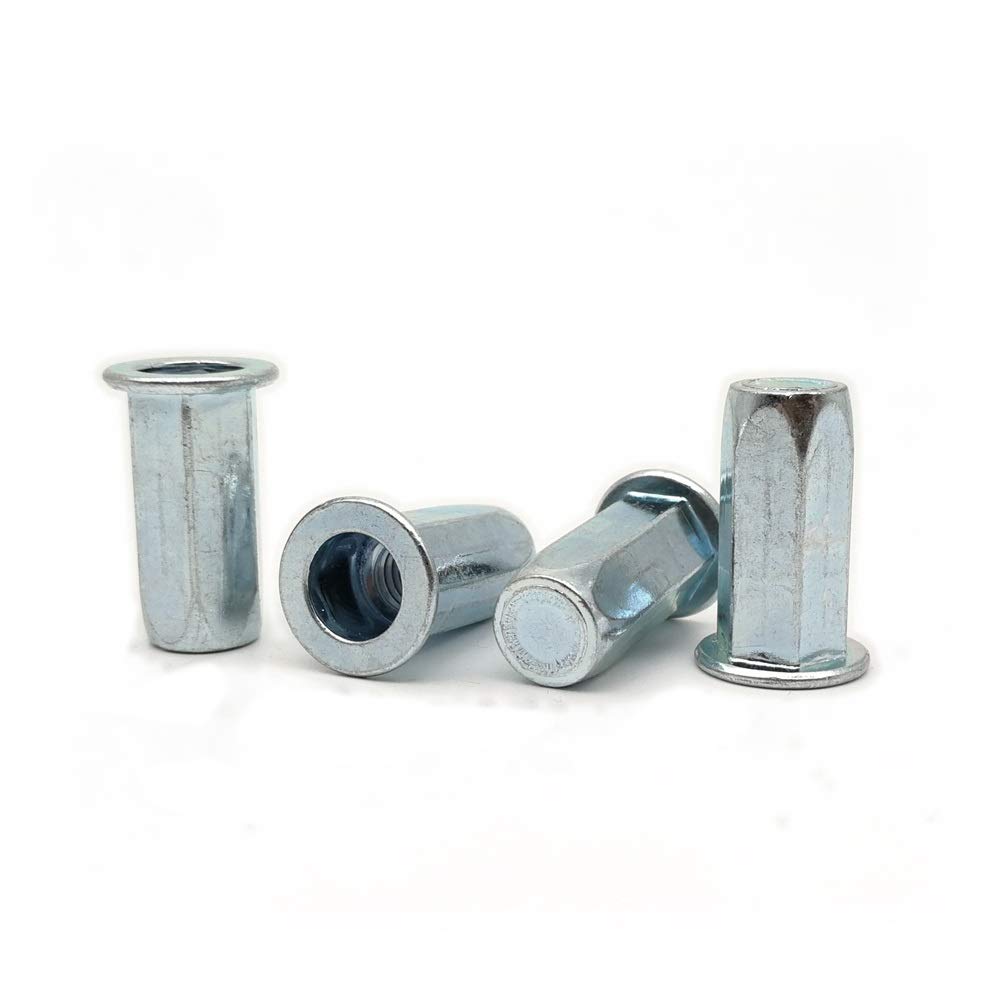 

Carbon Steel Flat Head Hex Rivet Nut Sealed Close End M4 M5 M6 M8 M10 Blind Rivet Nut Insert Nut White Zinc Plated DUO ER (Size : M6 23 (10pcs))