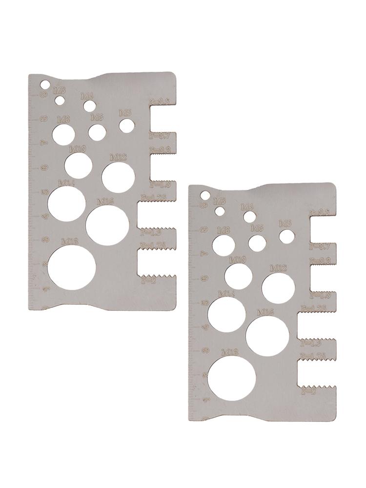 2 Pcs Screw Thread Pitch Gauge Ruler Measuring Tool Bolt Nut Metric Stainless Steel Screw Cutting Gauge Angle Model Measuring