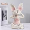 Meditationskatt Figur Harts Buddha Hårlös Katt Prydnader Sitta i Meditation Zen Katt Skulptur Heminredning Gåva till Meditationsentusiaster