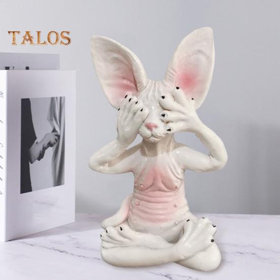 Meditationskatt Figur Harts Buddha Hårlös Katt Prydnader Sitta i Meditation Zen Katt Skulptur Heminredning Gåva till Meditationsentusiaster