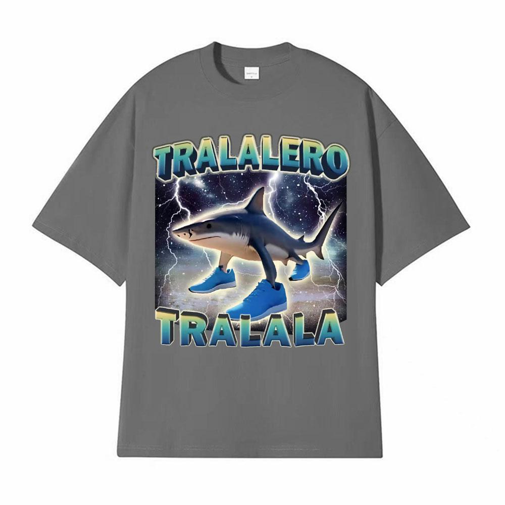 Tung Tung Tung Sahur Bombardiro Crocodilo T-shirt Meme Drôle Homme Femme Brainrot Italien Tralalero Tralala T-shirts Amples pour Homme