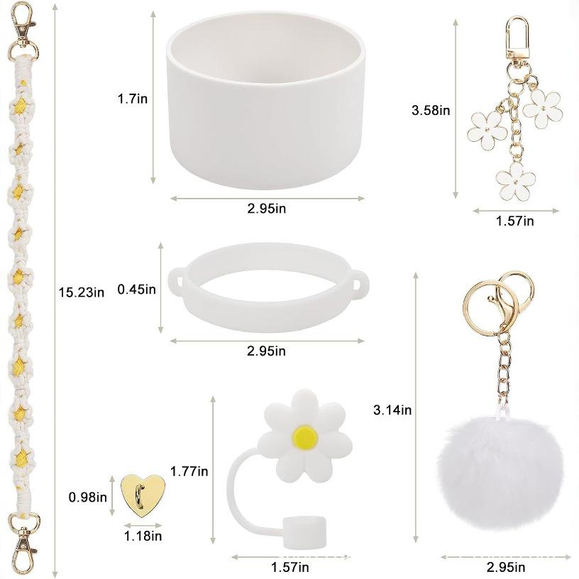 Accessori per la Stanley Cup Transfrontalieri: Set Portachiavi Fiori Colorati Fai da Te