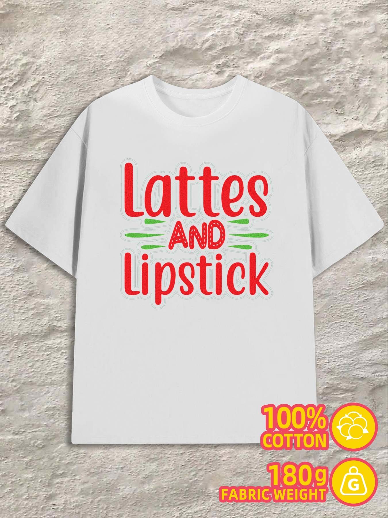 Men s T-Shirt Y2K Latte and Lipstick Plain White S
