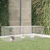 VidaXL Rabbit Cage 3 Panels 163x79x54 Cm Galvanized Iron Hutch Enclosure Run 171569