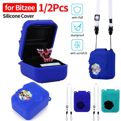 1/2Pcs Protective Case for Bitzee Digital Pet Interactive Toy Shockproof Silicone Cover Anti-Drop Sleeve with Lanyard for Bitzee