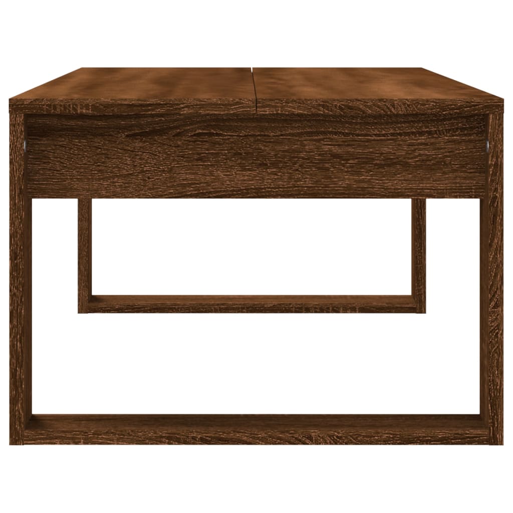  Coffee Table, Brown Oak 102x50x35 Cm Wood-based Material