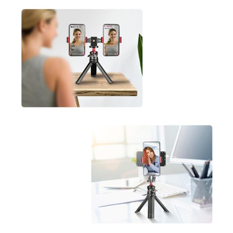 Professional Double Slot Phone Clamp Phone Stand With Universal 1/4 Interfaces Hole For Tripod Compatibility Outdoor Use