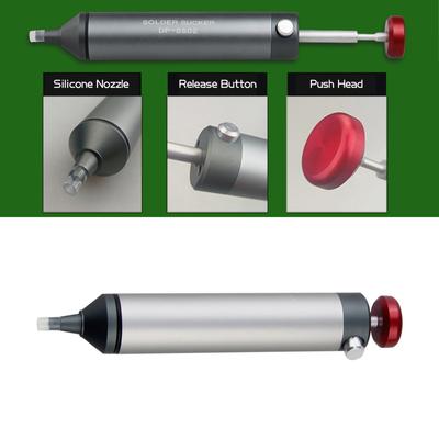 Lightweight One-Handed Solder Sucker Flexible Heat Resistant Silicone Nozzle - Easy To Use for Home and Workshop Solderi
