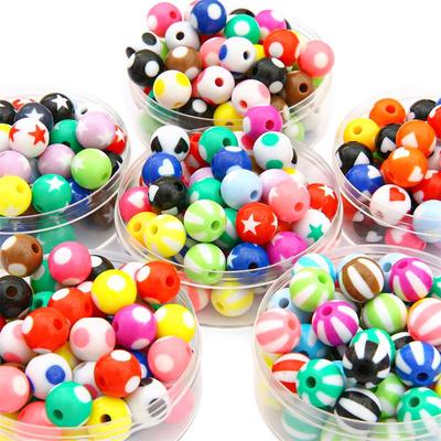10 pezzi di perline acriliche palline colorate perline distanziatrici sfuse per la creazione di gioielli fai da te