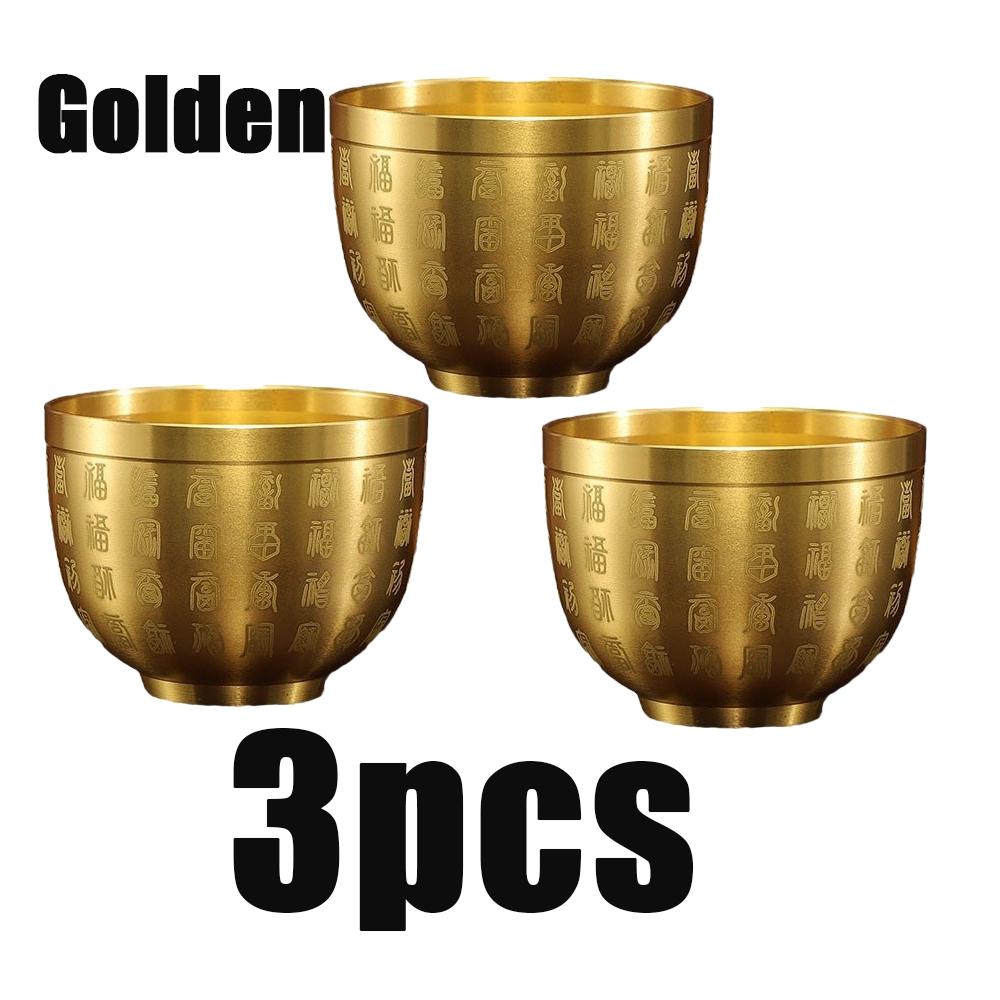 1/2/3pcs Home Decor Hundred Blessings Cup Copper Attract Wealth Good Luck Treasure Cup Desktop Small Ornament Meaningful Gifts