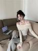Autumn Winter Off-Shoulder Halter Knit Top for Women
