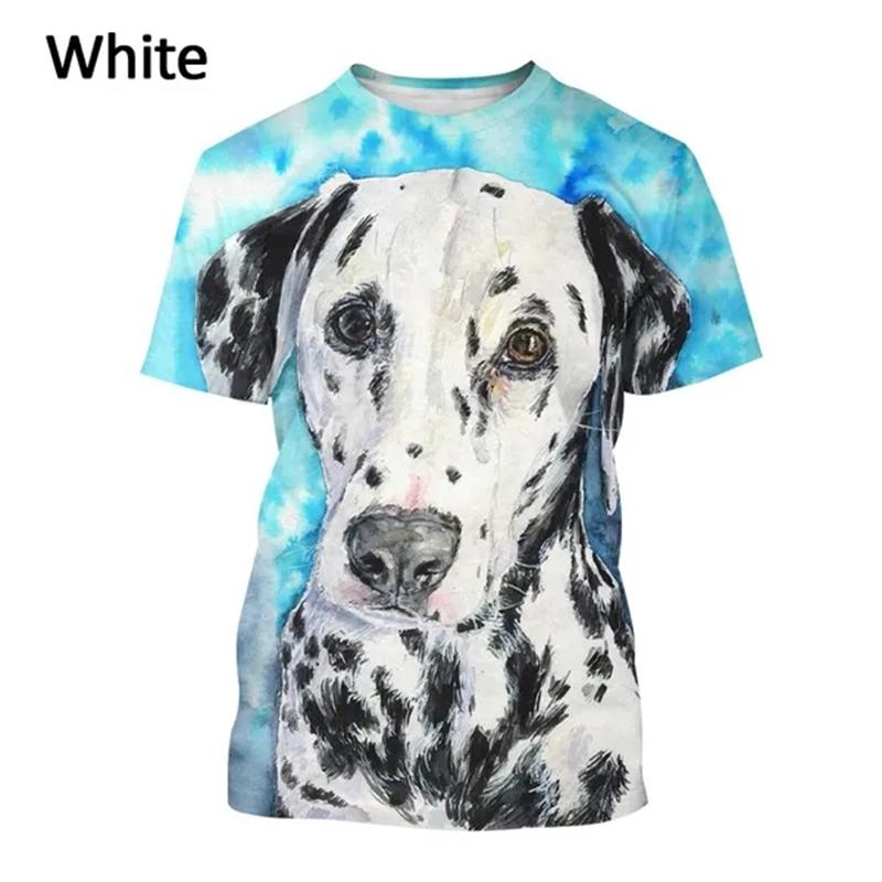 Fashion Dalmatian 3D Printed T-shirt with Spotted Dog, Summer Personalized Men's and Women's Short Sleeved T-shirt, Harajuku T-shirt Clothing