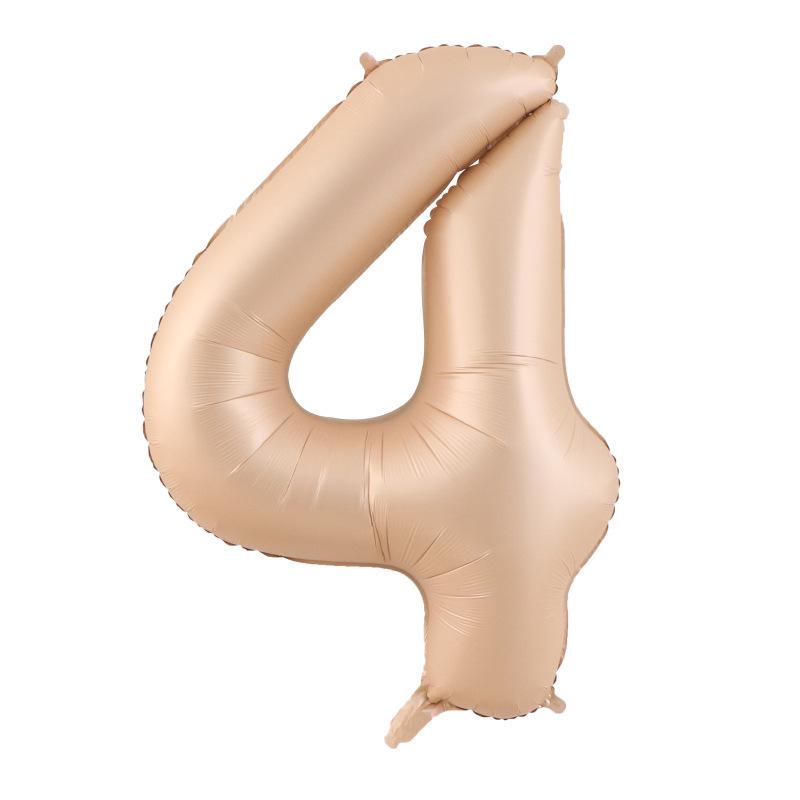 40 Inch Beige Cream Caramel Chocolate Color Retro Number Balloon 123456789 for Baby Shower Birthday Party Wedding Decoration