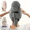 Damen Schnelltrocknende Haarhandtuch-Kappe, Hochabsorbierender Polyester-Haarturban für Lockiges Langes Dickes Haar, Feuchtigkeitsableitendes Haarwickeltuch zum Trocknen der Haare