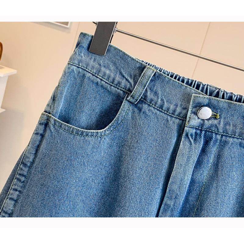 DIMANAF 2026 Neue Damen Jeans Hosen in Übergröße Denim Baumwolle Locker Lässig Elastische Taille Mode Damen Shorts Kleidung Sommer