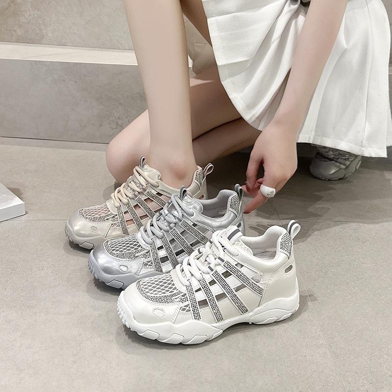 Inner height increase hollow sandals dad shoes women's spring new sports shoes casual shoes German training shoes Forrest Gump shoes