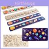 Wooden Space Planet Puzzles Montessori Toys For Kids Educational Jigsaw Tray For Science Learning