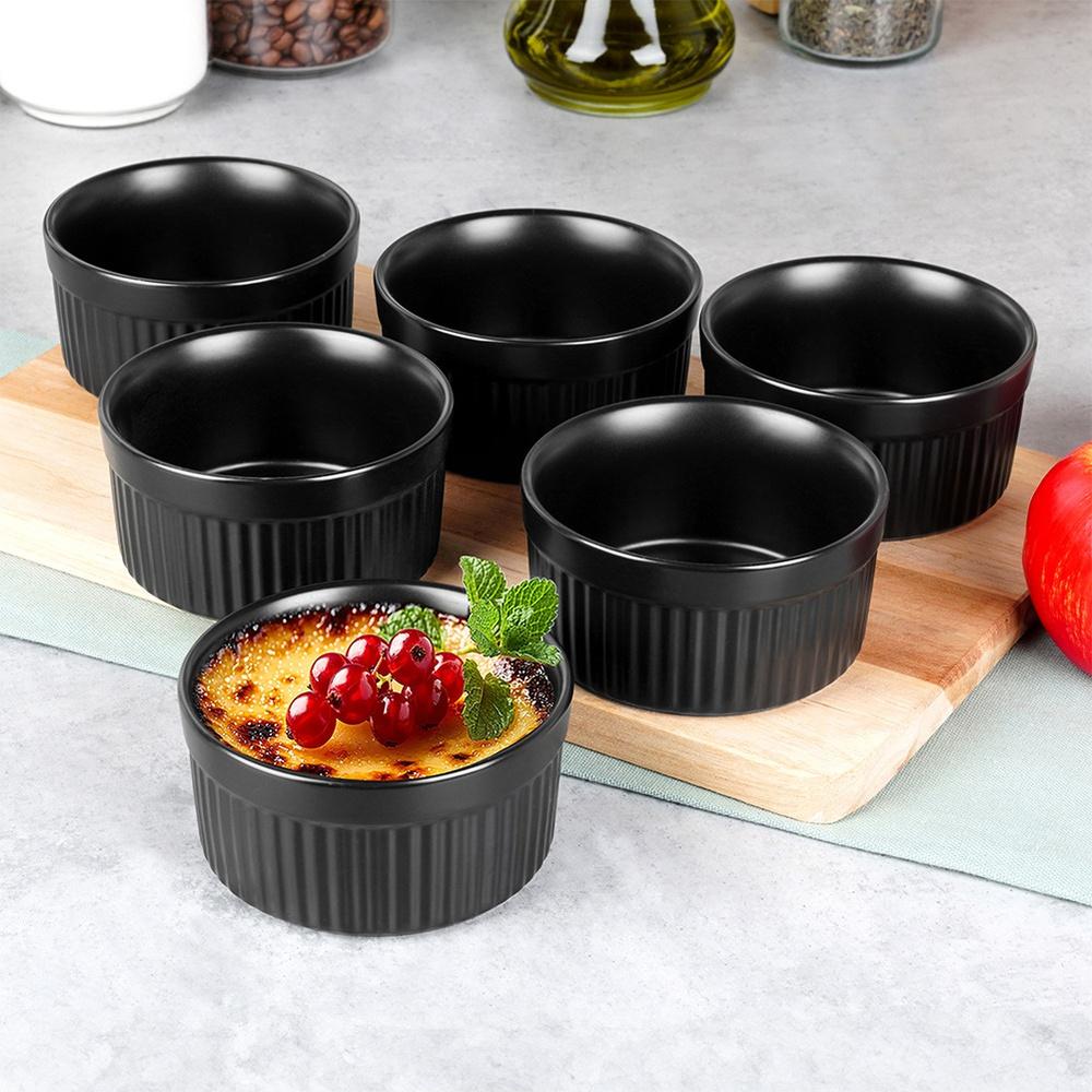 6x Ovenproof Casserole Dish Bowl Ceramic Ramekin 260 ml