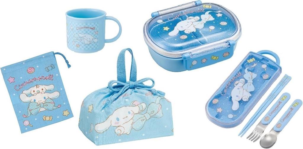 Skater Cinnamoroll 25 Big Ribbon Antibacterial Dishwasher Safe Soft Lid Tight Lunch Box Oval Lunch Box 360ml Trio Set Cup Cup Bag Lunch Drawstring Bag
