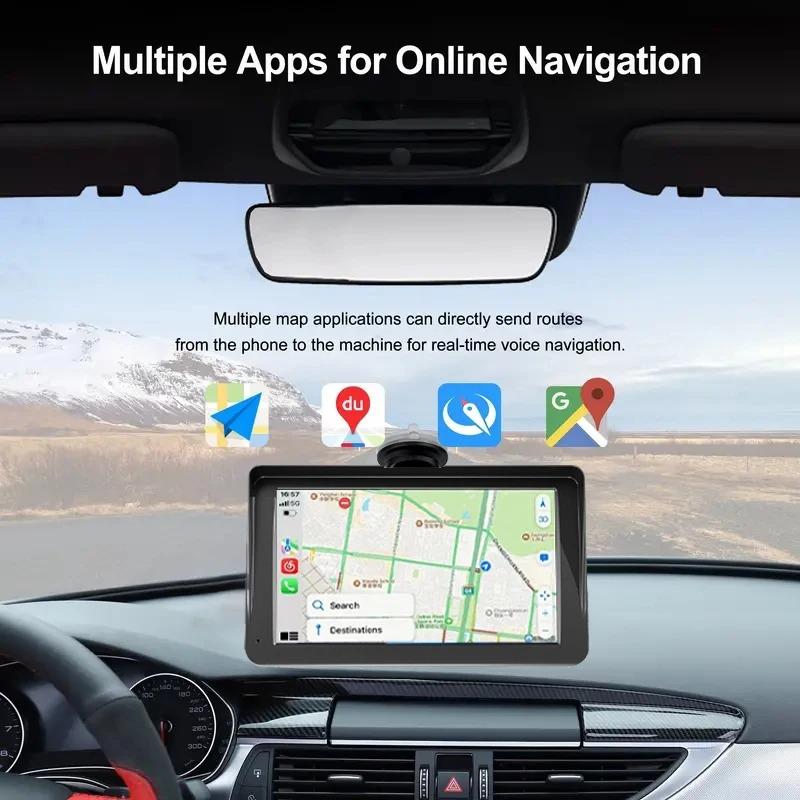 Universal 7Inch Automotive Multimedia Video Player Wireless Carplay Android Auto Touch Screen AUX Smart Car System Free Mirrors