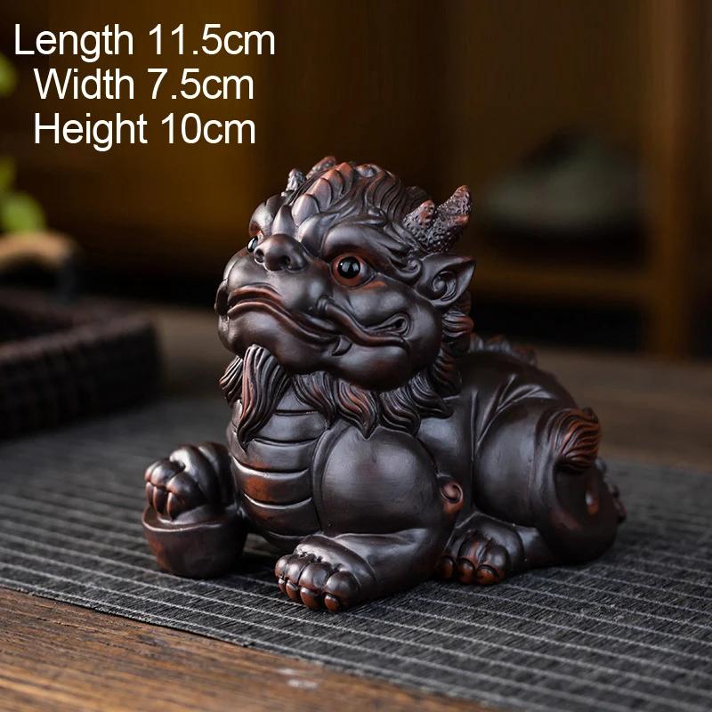Purple Sand Tea Pet Ornament, Animal Dragon Pixiu Creative Tea Play Mini Tea Set Accessories , Boutique Mud Small Ornaments, 1Pc