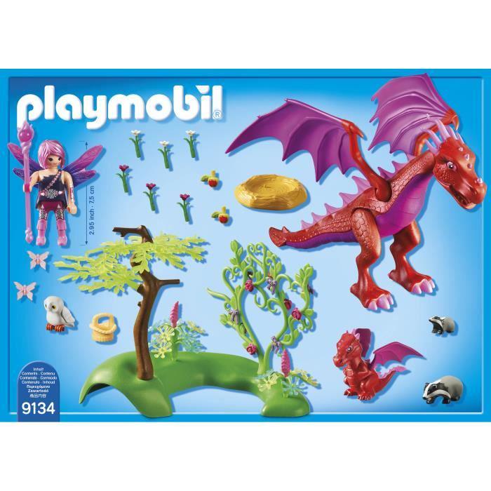 Playmobil fairies - gardienne des fées avec dragons - modèle 9134 - a partir de 4 ans
