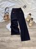 Women's Black High Waist Slimming Wide-Leg Jeans - Autumn 2025