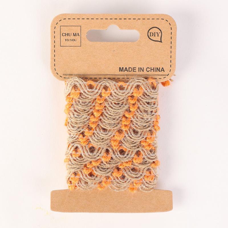 1Cm Cor Tecida Semicircular Corda de Cânhamo, Renda de Cânhamo Oca, Acessórios DIY Feitos à Mão