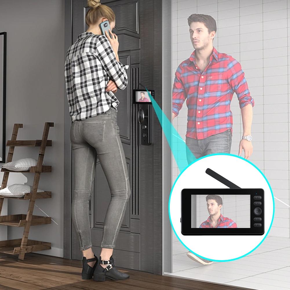 M10s Video Doorbell with Camera 2-Way Audio Wireless Door Bell 4.3inch Screen for Home Office