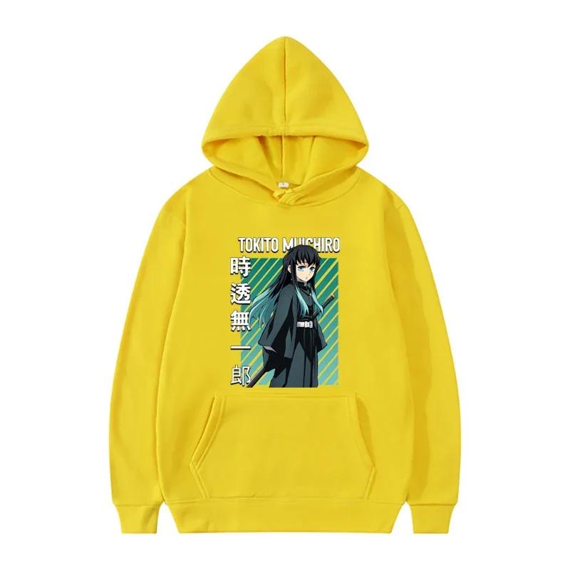 Autumn Winter Japan Anime Hoodie for Men Women Harajuku Muichiro Tokito Graphic Printing Sweatshirt Female Pullover