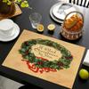 Christmas Linen Placemats Table Decoration Printed Placemat Non-slip Heat Insulation Anti-scald Pads Kitchens Accessories
