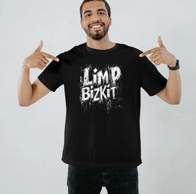 T-Shirt Nera Limp Bizkit I Luce Poliestere I Manica Corta I Maglietta Rap Nu Metal