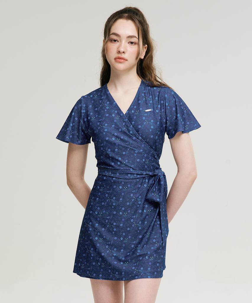 Leijibi Multi Cover-Up Women'S Open Wrap One-Piece Swimsuit Set Navy