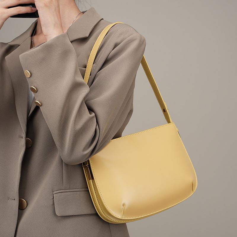 Premium Leather Underarm Bag Women's New Cowhide Simple and Versatile Single Shoulder Crossbody Handbag