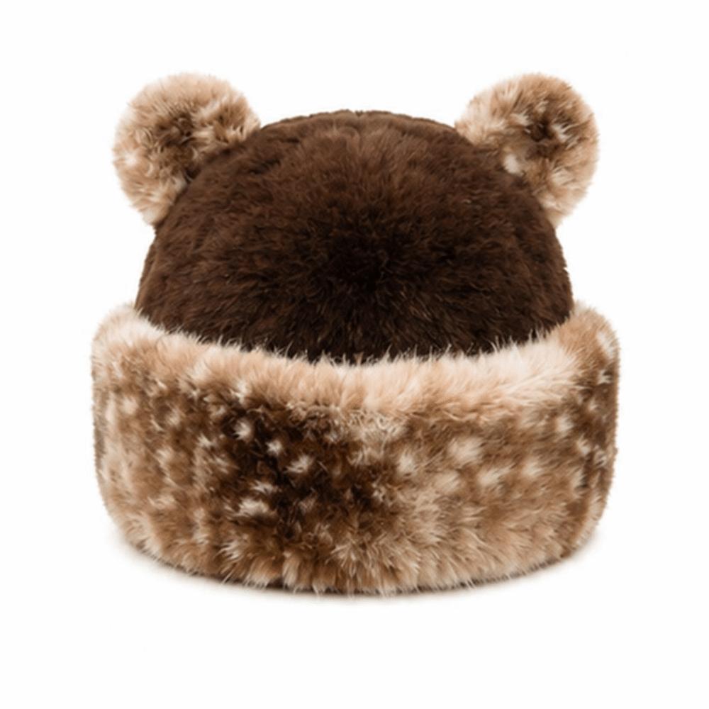 Warm Winter Hat Thicken Fleece Fluffy Panama Hat Fashion Hooded Beanie  for Women