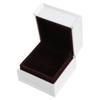 Smyckesring Presentförpackning Lyxig Fyrkantig Liten Sammet Ringförpackning för Förlovning Bröllop Vit